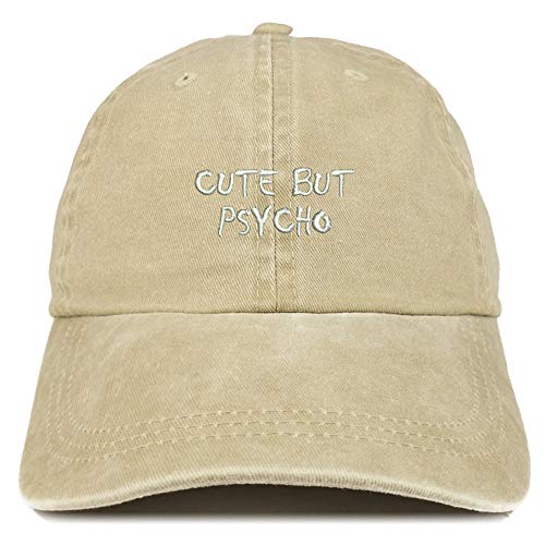 Trendy Apparel Shop Cute But Psycho Embroidered Washed Cotton Adjustable Cap