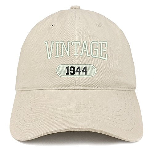 Trendy Apparel Shop Vintage 1944 Embroidered 77th Birthday Relaxed Fitting Cotton Cap