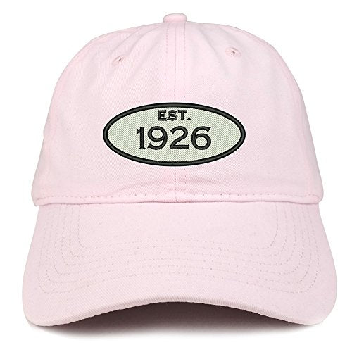 Trendy Apparel Shop Established 1926 Embroidered 95th Birthday Gift Soft Crown Cotton Cap