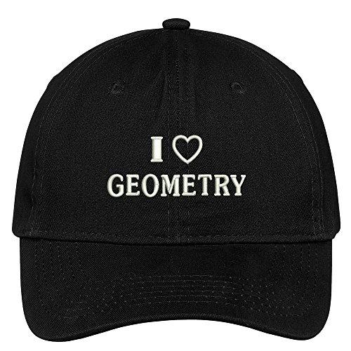 Trendy Apparel Shop I Love Geometry Embroidered Soft Cotton Low Profile Dad Hat Baseball Cap