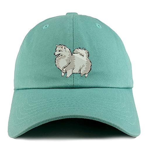 Trendy Apparel Shop Spitz Dog Embroidered Low Profile Soft Cotton Dad Hat Cap