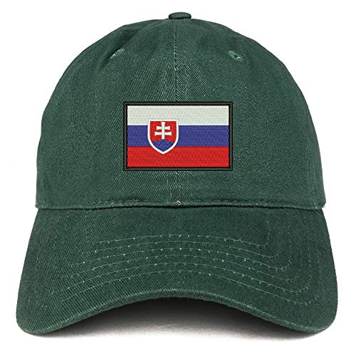 Trendy Apparel Shop Flag of Slovakia Embroidered Soft Crown 100% Brushed Cotton Cap