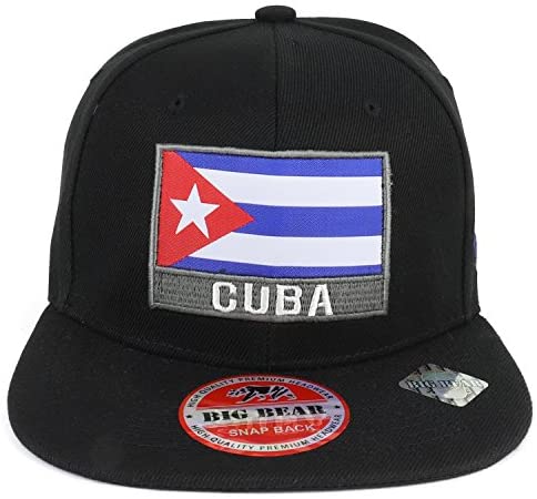 Trendy Apparel Shop Viva Cuba Flag Patch Embroidered Flat Bill Snapback Cap
