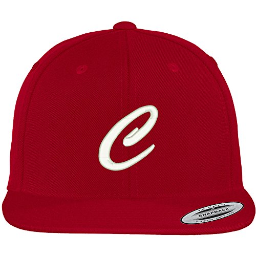 Trendy Apparel Shop Letter C Brushed Script Embroidered Flat Bill Snapback Baseball Cap