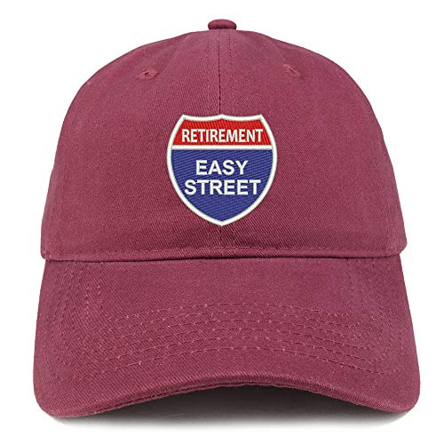 Trendy Apparel Shop Retirement Easy Street Soft Crown 100% Brushed Cotton Cap