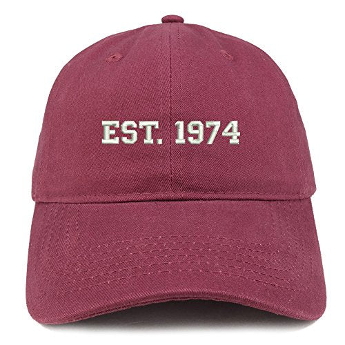 Trendy Apparel Shop EST 1974 Embroidered - 47th Birthday Gift Soft Cotton Baseball Cap