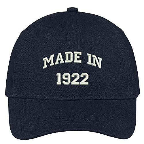 Trendy Apparel Shop Made in 1922-97th Birthday Embroidered Brushed Cotton Baseball Cap