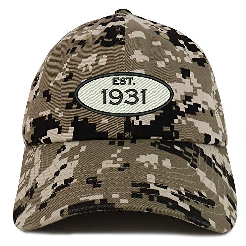 Trendy Apparel Shop 90th Birthday Established 1931 Soft Crown Brushed Cotton Cap