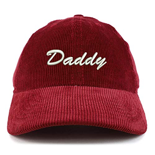 Trendy Apparel Shop Daddy Script Font Cotton Corduroy Unstructured Baseball Cap
