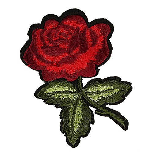 Trendy Apparel Shop Colorful Flower Rose Embroidered Iron On Patch