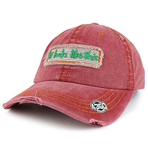 Trendy Apparel Shop It Looks Like This Embroidered Frayed Patch Vintage Unstructured Baseball Cap
