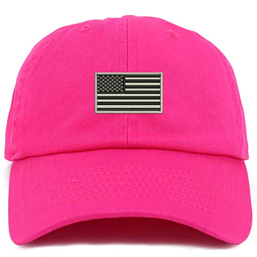 Trendy Apparel Shop Youth Sized Grey American Flag Embroidered Adjustable Unstructured Baseball Cap