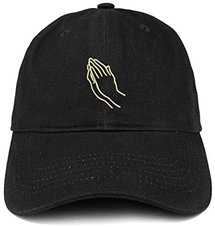 Trendy Apparel Shop Small Praying Hands Embroidered Low Profile Soft Cotton Baseball Cap