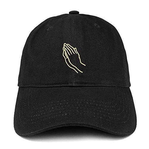 Trendy Apparel Shop Small Praying Hands Embroidered Low Profile Soft Cotton Baseball Cap