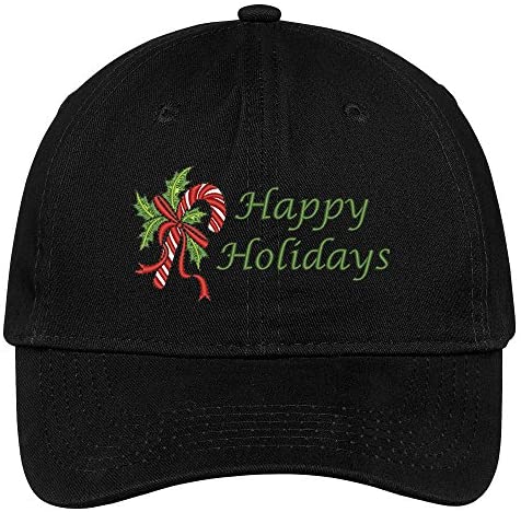 Trendy Apparel Shop Happy Holidays Embroidered Christmas Themed Cotton Baseball Cap