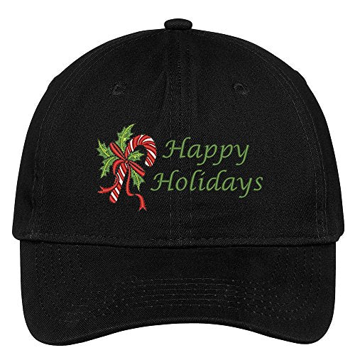 Trendy Apparel Shop Happy Holidays Embroidered Christmas Themed Cotton Baseball Cap