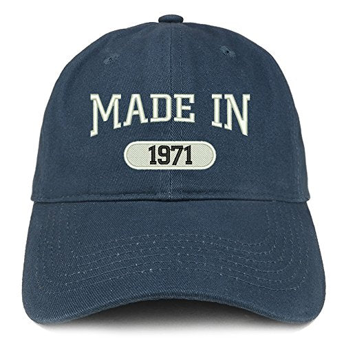 Trendy Apparel Shop Made in 1971 Embroidered 50th Birthday Brushed Cotton Cap