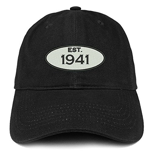 Trendy Apparel Shop Established 1941 Embroidered 80th Birthday Gift Soft Crown Cotton Cap