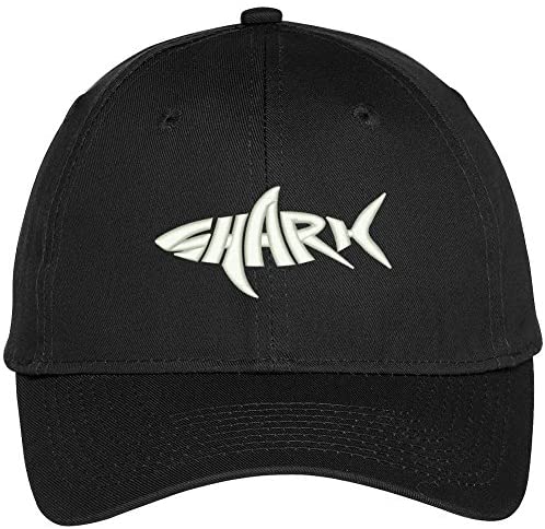 Trendy Apparel Shop Shark Embroidered Adjustable Baseball Cap