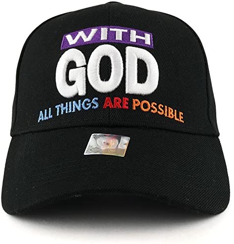 Trendy Apparel Shop with GOD All Things are Possible Embroidered Structured Baseball Cap