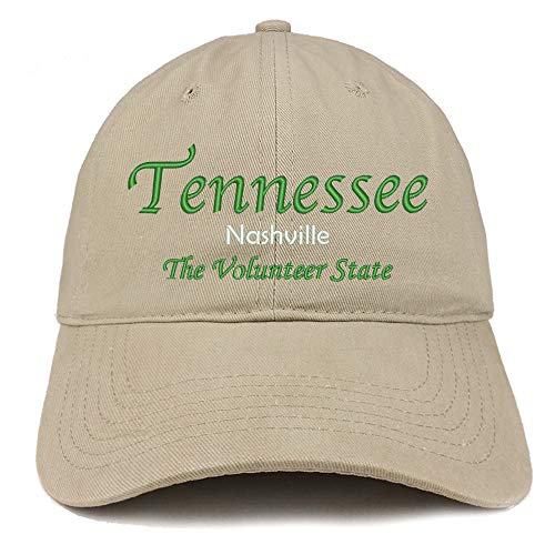 Trendy Apparel Shop Tennessee Nashville Embroidered Soft Crown 100% Brushed Cotton Cap