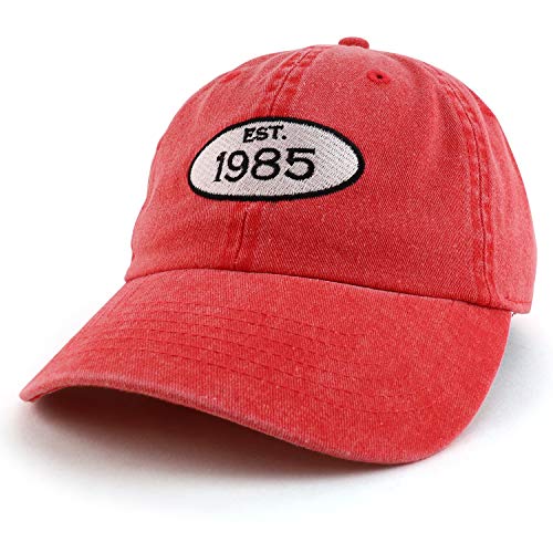 Trendy Apparel Shop 35th Birthday Established 1986 Washed Cotton Adjustable Cap