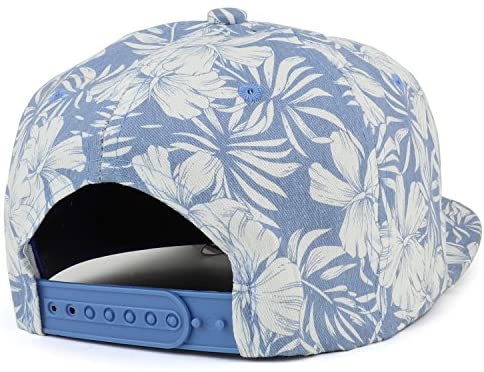 Trendy Apparel Shop Tropical Flower Pattern Print Cotton Flatbill Snapback Cap