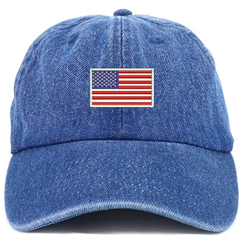 Trendy Apparel Shop Youth Sized White American Flag Embroidered Adjustable Unstructured Baseball Cap