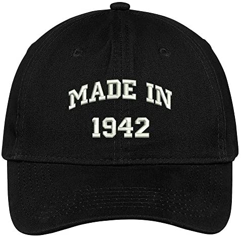 Trendy Apparel Shop Made in 1942-77th Birthday Embroidered Brushed Cotton Baseball Cap