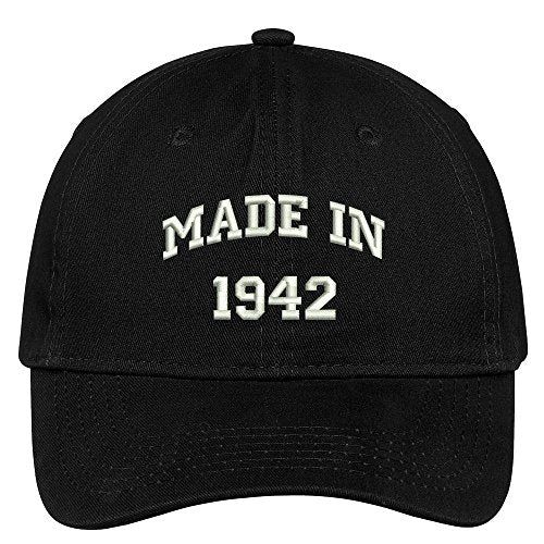 Trendy Apparel Shop Made in 1942-77th Birthday Embroidered Brushed Cotton Baseball Cap
