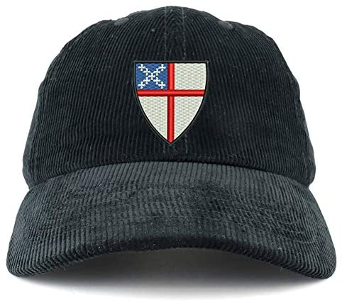 Trendy Apparel Shop Episcopal Shield Cotton Corduroy Unstructured Baseball Cap