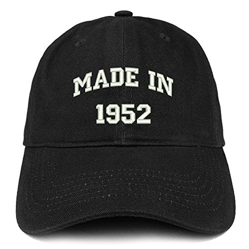 Trendy Apparel Shop Made in 1952 Text Embroidered 69th Birthday Brushed Cotton Cap