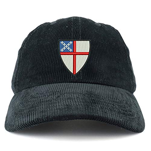Trendy Apparel Shop Episcopal Shield Cotton Corduroy Unstructured Baseball Cap