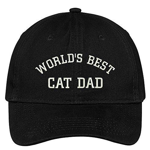 Trendy Apparel Shop World's Best Cat Dad Embroidered Low Profile Deluxe Cotton Cap