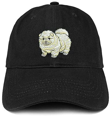 Trendy Apparel Shop Chow Chow Dog Embroidered Soft Crown 100% Brushed Cotton Cap