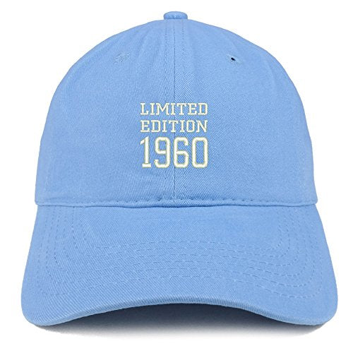 Trendy Apparel Shop Limited Edition 1960 Embroidered Birthday Gift Brushed Cotton Cap