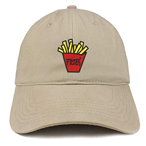 Trendy Apparel Shop Fries Embroidered Soft Crown 100% Brushed Cotton Cap