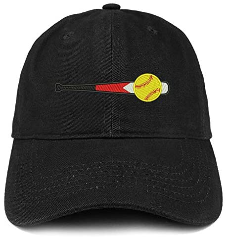 Trendy Apparel Shop Softball Bat Embroidered Cotton Unstructured Dad Hat