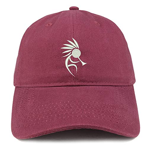 Trendy Apparel Shop Kokopelli Embroidered Soft Crown 100% Brushed Cotton Cap