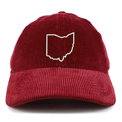 Trendy Apparel Shop Ohio State Outline Cotton Corduroy Unstructured Baseball Cap