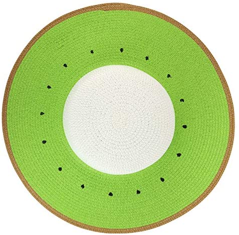Trendy Apparel Shop Summer Fruit Designed Wide Brim Paper Braid Sun Hat