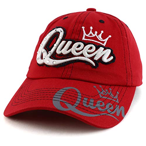 Trendy Apparel Shop Queen Crown Embroidered Unstructured Baseball Cap