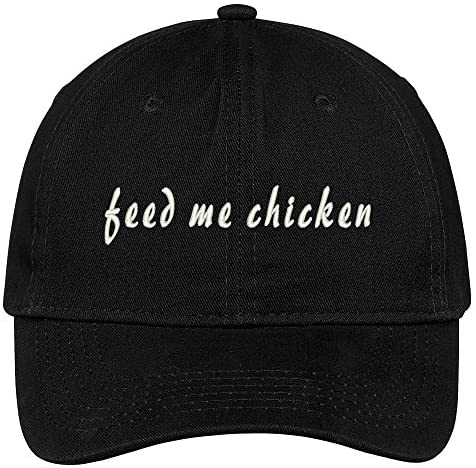 Trendy Apparel Shop Feed Me Chicken Embroidered Low Profile Cotton Cap Dad Hat