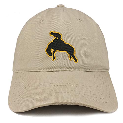 Trendy Apparel Shop Bronco Rider Embroidered Soft Crown 100% Brushed Cotton Cap