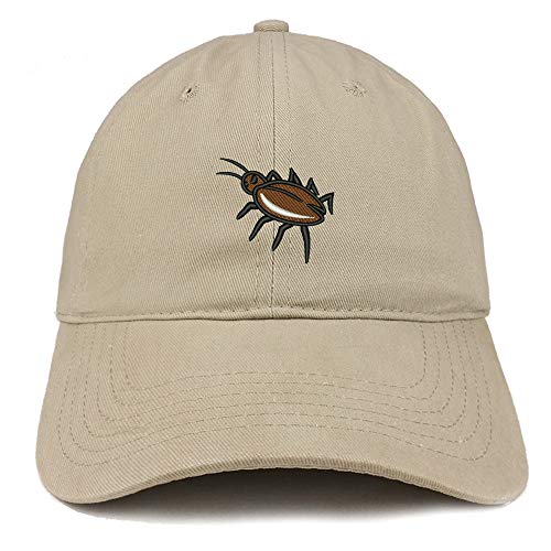 Trendy Apparel Shop Cockroach Embroidered Soft Crown 100% Brushed Cotton Cap