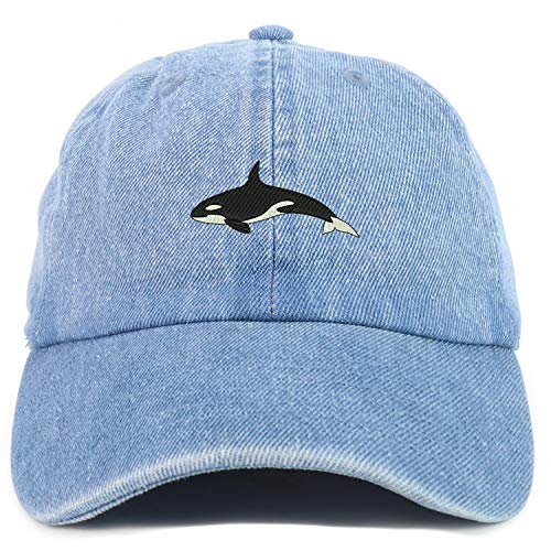 Trendy Apparel Shop Youth Sized Orca Killer Whale Embroidered Adjustable Unstructured Baseball Cap