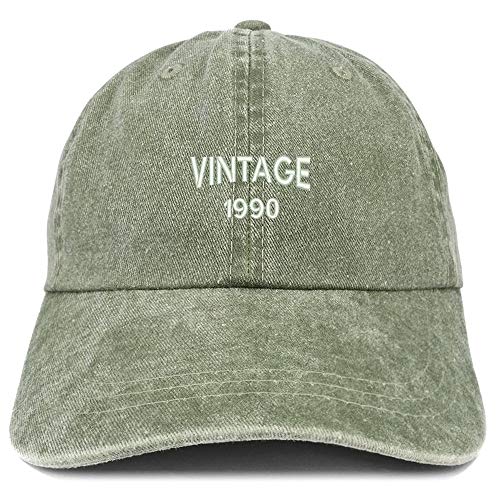 Trendy Apparel Shop Small Vintage 1990 Embroidered 31st Birthday Washed Pigment Dyed Cap