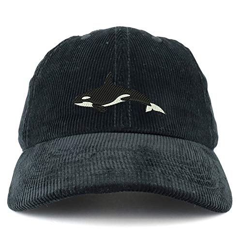 Trendy Apparel Shop Orca Killer Whale Cotton Corduroy Unstructured Baseball Cap