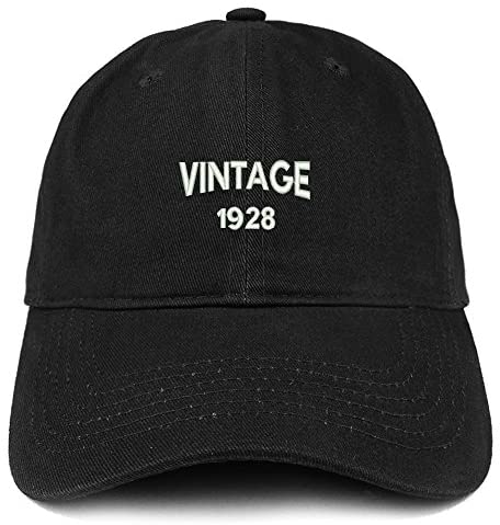 Trendy Apparel Shop Small Vintage 1928 Embroidered 92nd Birthday Adjustable Cotton Cap