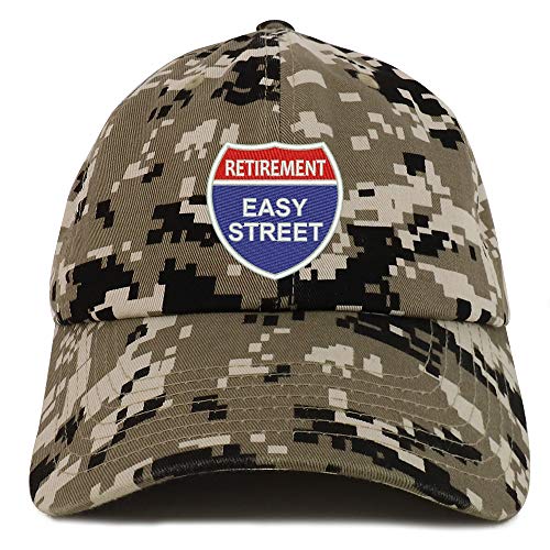 Trendy Apparel Shop Retirement Easy Street Soft Crown 100% Brushed Cotton Cap